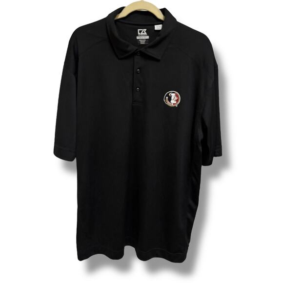 Cutter & Buck Florida State Black CB DryTec Polo Golf Shirt XL FSU Seminoles - Picture 1 of 5